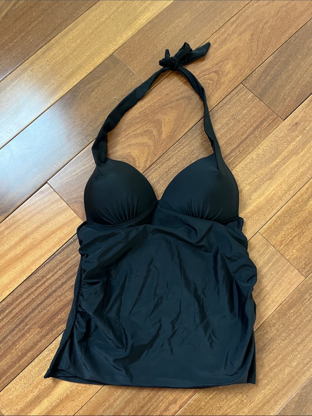 Women’s Black Halter Tankini Top - Sleek Swim Cover